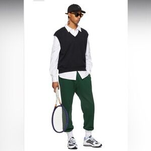 PALMES X SSENSE black cotton Leo V neck vest large